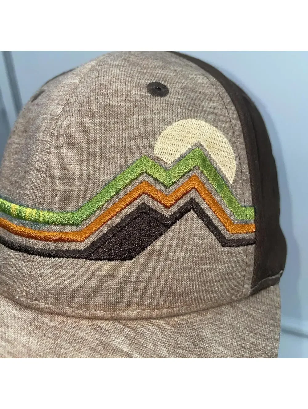 UPS Hat With Mountain Graphic Embroidery  Brown Tan SnapBack OSFA